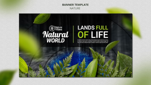 Modelo de banner horizontal da natureza