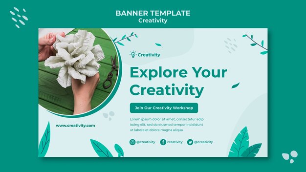 Modelo de banner horizontal de arte em papel