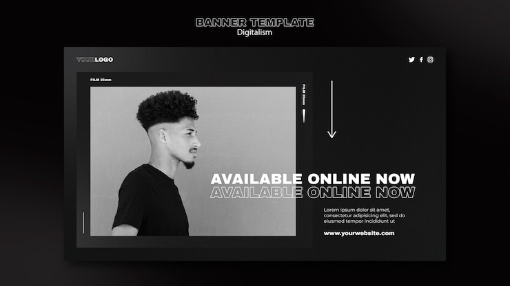 PSD grátis modelo de banner horizontal de compras digital