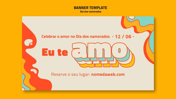 PSD grátis modelo de banner horizontal de dia dos namorados