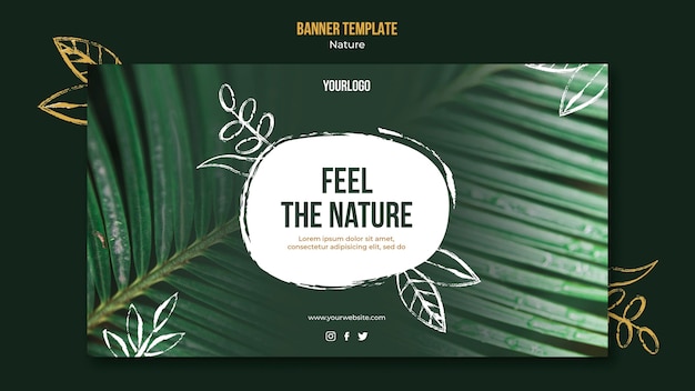 Modelo de banner horizontal de evento de natureza