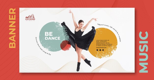 Modelo de banner horizontal de música
