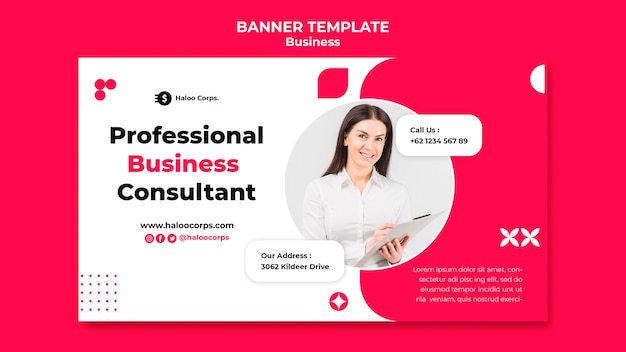 Modelo de banner horizontal de negócios