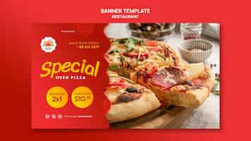 PSD grátis modelo de banner horizontal de pizzaria