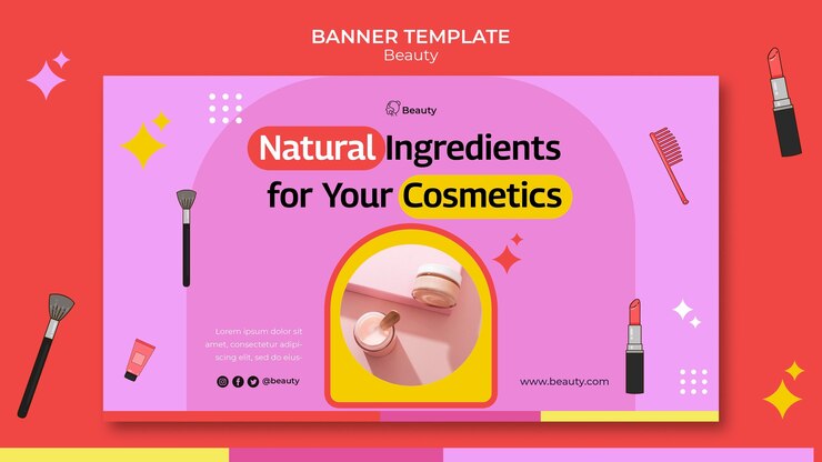PSD grátis modelo de banner horizontal de produto de beleza