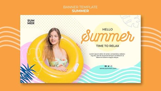 Modelo de banner horizontal de verão