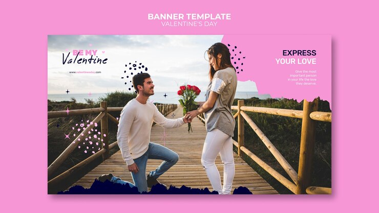 PSD grátis modelo de banner horizontal do dia dos namorados