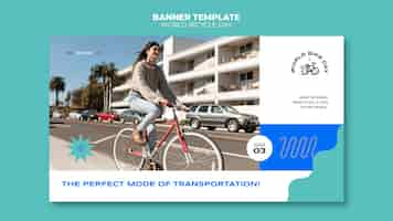 PSD grátis modelo de banner horizontal do dia mundial da bicicleta