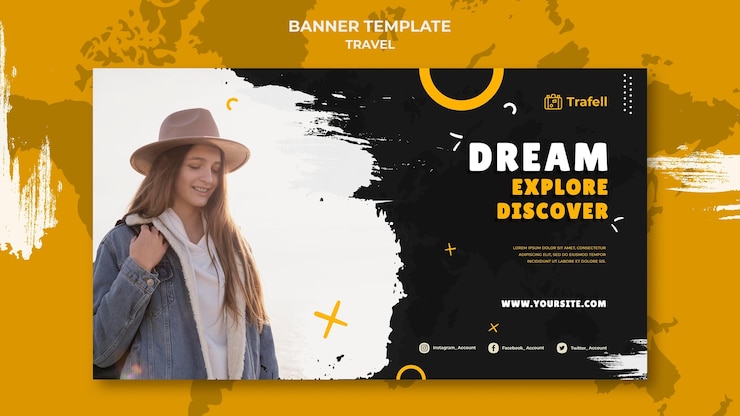 PSD grátis modelo de banner horizontal móvel