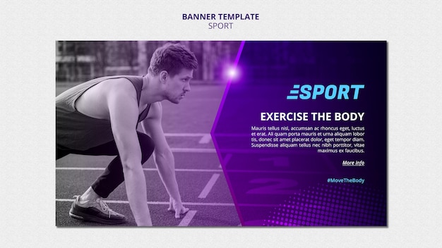 Modelo de banner horizontal para atividades esportivas