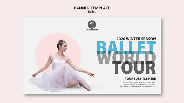Modelo de banner horizontal para desempenho de balé