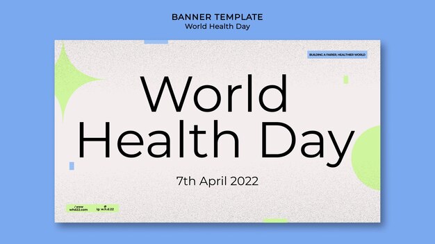 Modelo de banner horizontal para o dia mundial da saúde