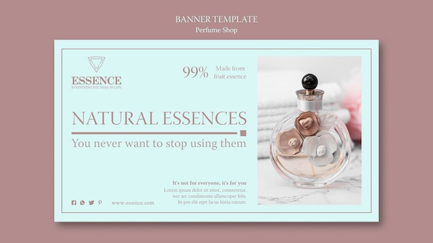 PSD grátis modelo de banner horizontal para perfume