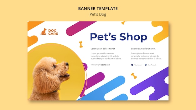 Modelo de banner horizontal para pet shop