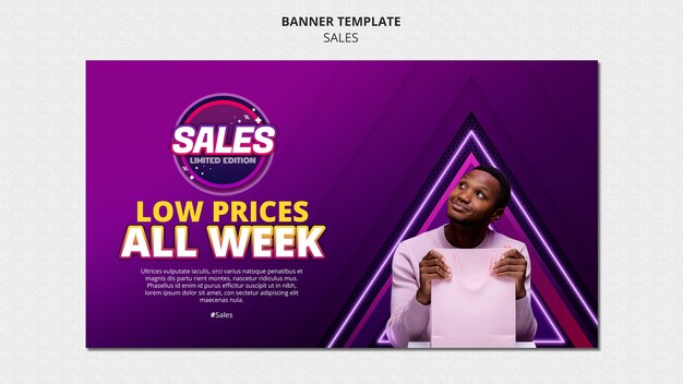 Modelo de banner horizontal para vendas