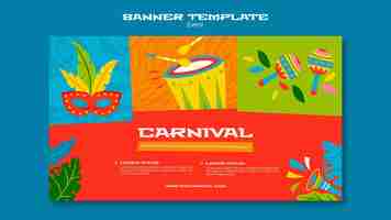 PSD grátis modelo de banner ilustrado de carnaval