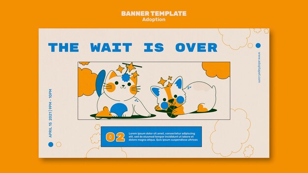 Modelo de banner ilustrado para animais de estimação