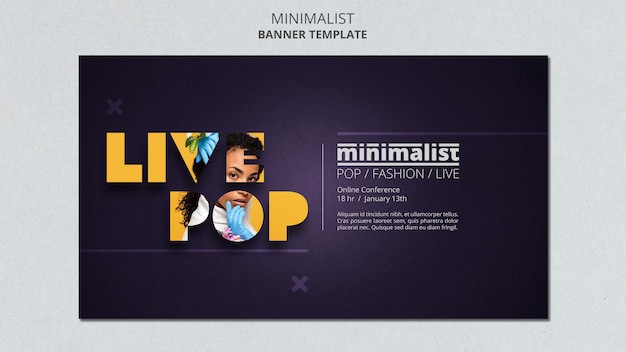 Modelo de banner minimalista criativo