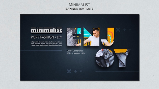 Modelo de banner minimalista criativo