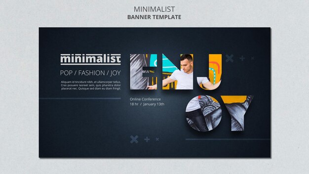 Modelo de banner minimalista criativo