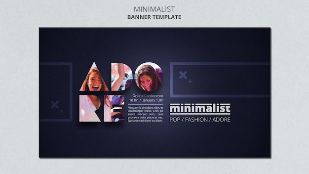 Modelo de banner minimalista criativo