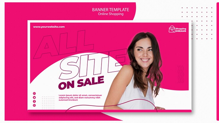 PSD grátis modelo de banner on-line de compras