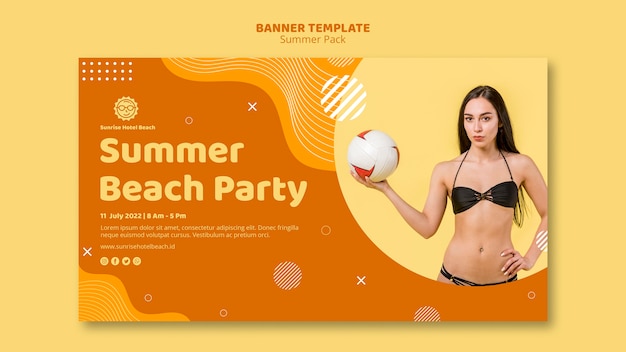 Modelo de banner para as férias de verão