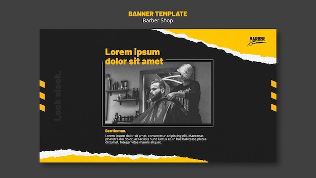 PSD grátis modelo de banner para barbearia