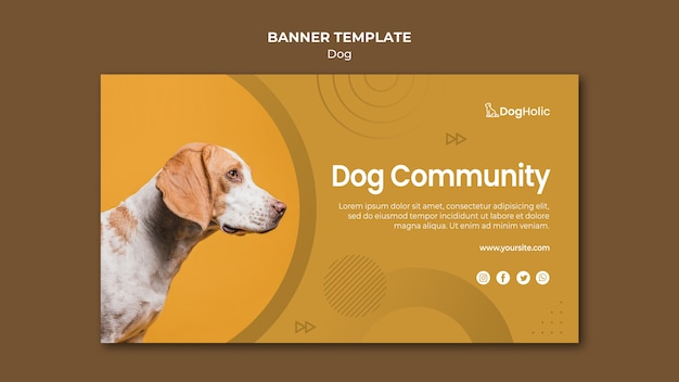 PSD grátis modelo de banner para comunidade de cães