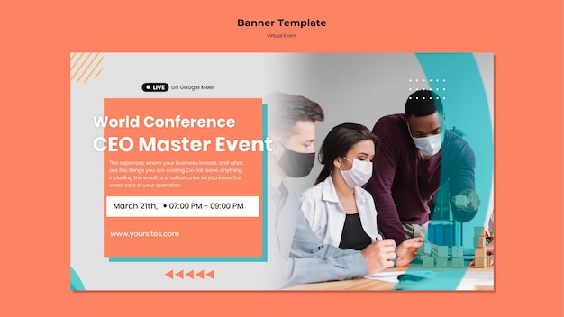 PSD grátis modelo de banner para conferência de evento ceo master