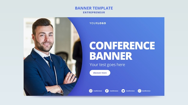 Modelo de banner para conferência de negócios