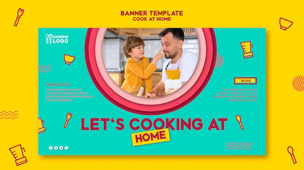 Modelo de banner para cozinhar em casa