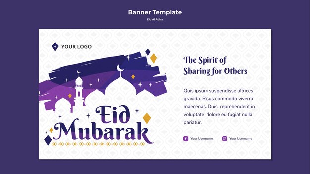 Modelo de banner para eid mubarak