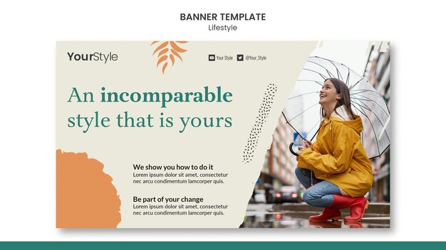 Modelo de banner para estilo de vida pessoal