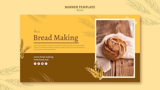 PSD grátis modelo de banner para fazer pão