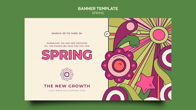 Modelo de banner para festa de primavera