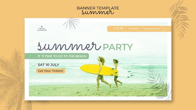 PSD grátis modelo de banner para festa de verão
