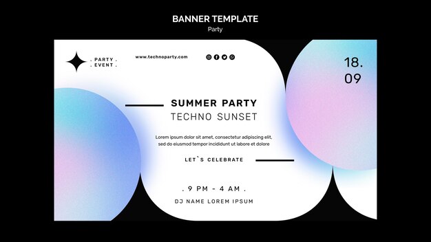 Modelo de banner para festa de verão