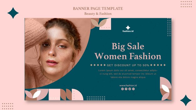 Modelo de banner para moda e beleza feminina