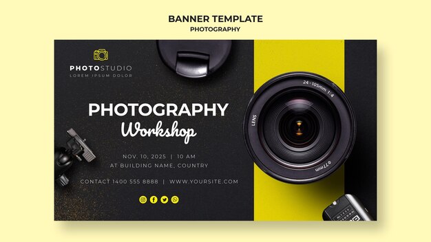 Modelo de banner para oficina de fotografia
