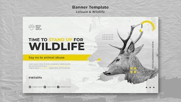 Modelo de banner para proteção da vida selvagem e meio ambiente
