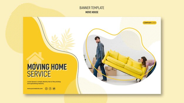 Modelo de banner para serviços de realocação de casas