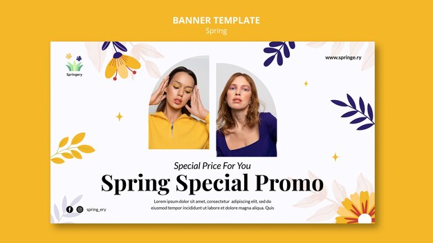 Modelo de banner promocional especial de venda de primavera