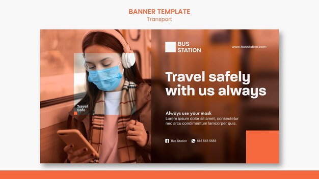 Modelo de banner seguro para viagens