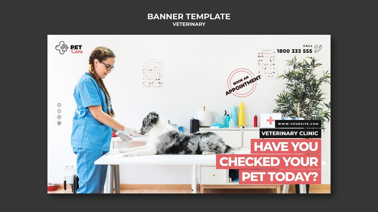 PSD grátis modelo de banner veterinário