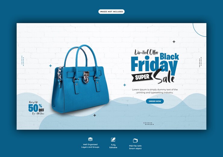 PSD grátis modelo de banner web de super venda de sexta-feira negra