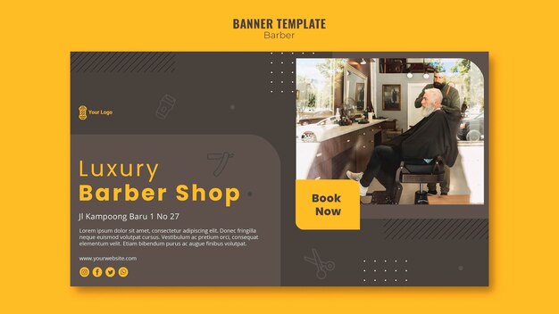 Modelo de barbearia de banner