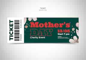 PSD grátis modelo de bilhete para a celebração do dia da mãe