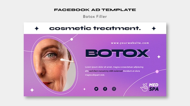 PSD grátis modelo de botox gradiente