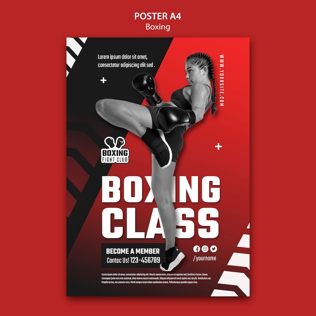 Modelo de boxe de design plano